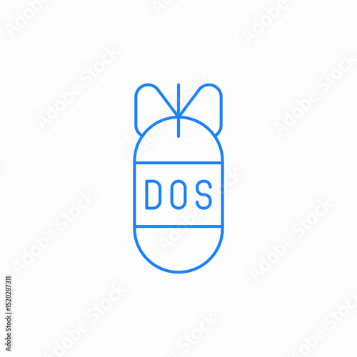 dos cyber attack icon sign vector