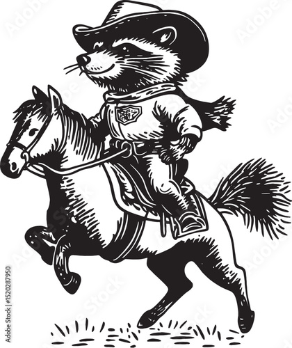 vector illustration of cartoon Raccoon