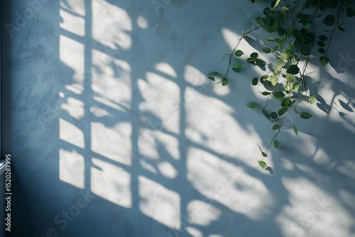 Modern Minimalist Home Decor with Natural Indoor Greenery and Window Shadows