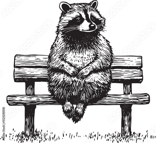 vector illustration of cartoon Raccoon