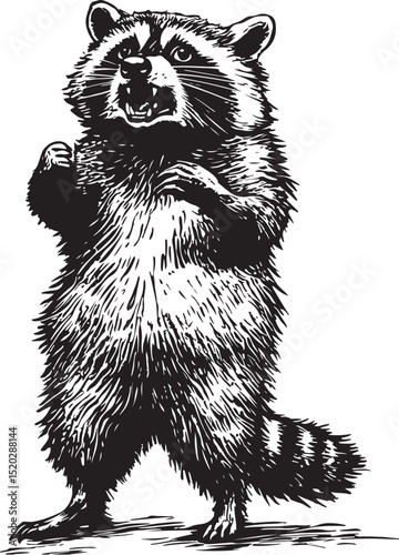 vector illustration of cartoon Raccoon