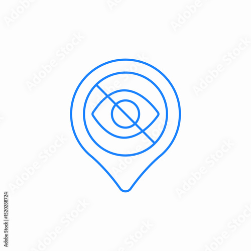 hidden location icon sign vector