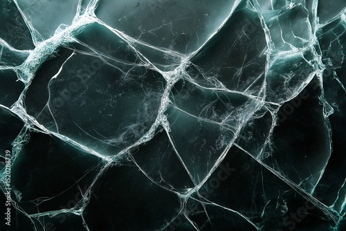 Abstract Cracked Ice Texture Background. Nature-Inspired Winter Art with Elegant Blue and Black Glacier Patterns