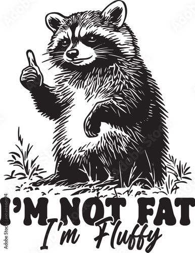 vector illustration of cartoon Raccoon