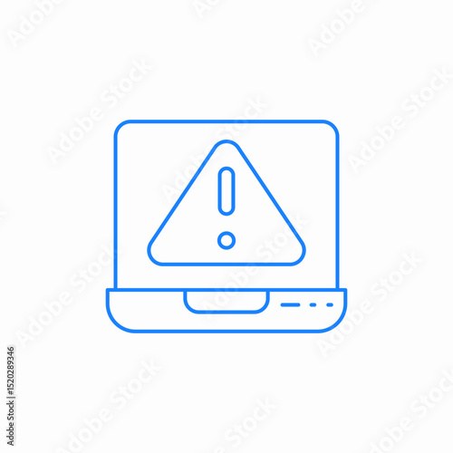 laptop alert icon sign vector