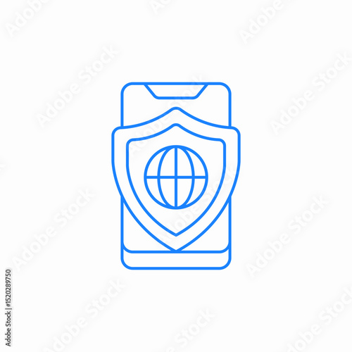 mobile web security icon sign vector