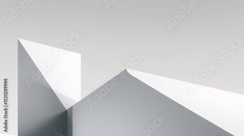 Abstract geometric shapes with shadows and light contrast.
