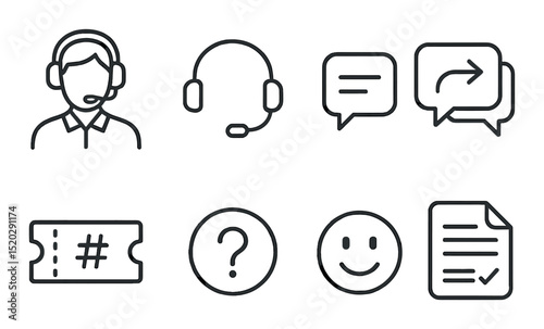 Virtual classroom line icons set – digital education, online learning symbols