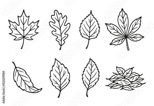 Winter mountain outline icons set – silhouette, nature and adventure symbols