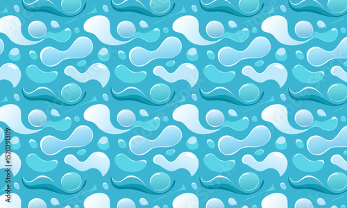 Whimsical Water Bubbles: Seamless Vector Illustration