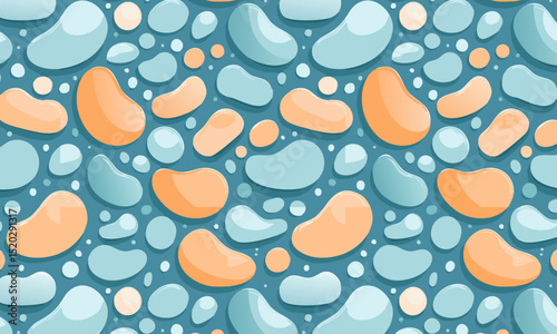 Dynamic Fluid Forms: Aqua and Coral Abstract Seamless Design