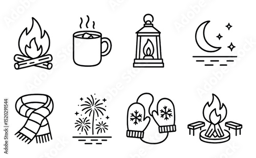 Nature and ecology linear icons set – line, environment and leaf design symbols
