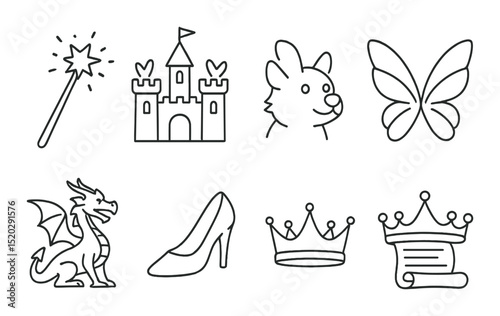 Public transport noise line icons set – outline, urban travel sound awareness symbols