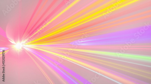 Abstract light trails with motion blur on a dark background.