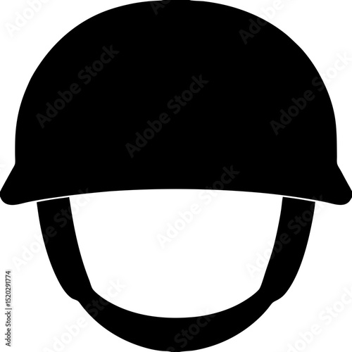 Black silhouette of a military helmet with chinstrap (1)