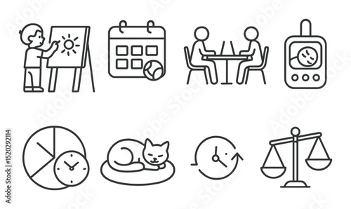 Healthy habits line icons set – outline, wellness and lifestyle symbols collection