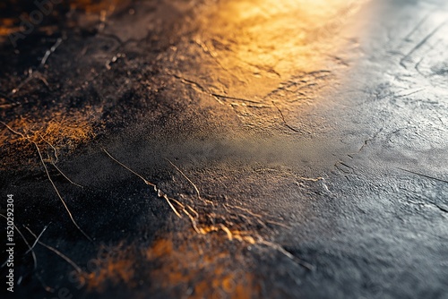 Abstract Metallic Surface with Gold Highlights. Captivating Dark Background for Modern Design with Unique Patterns and Luxurious Feel