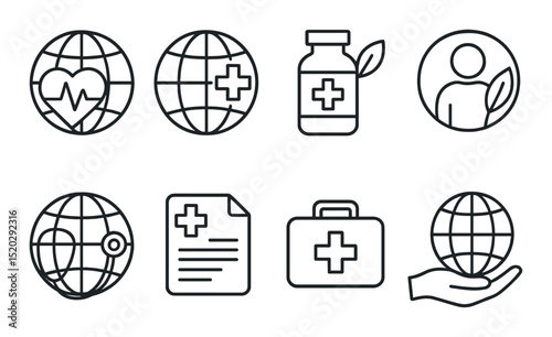 World cuisine silhouette icons set – simple, food and dining graphic symbols