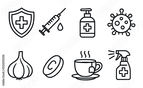 Men's health awareness line icons set – outline, wellness and fitness symbols