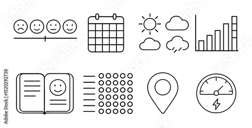 Resilience and growth outline icons set – simple, elegant, progress and success symbols