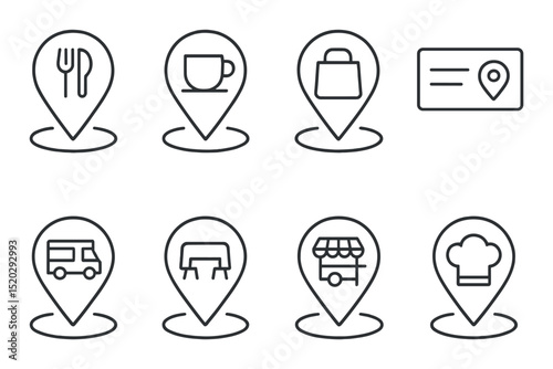 Crypto payment icons set – outline, blockchain and digital currency symbols