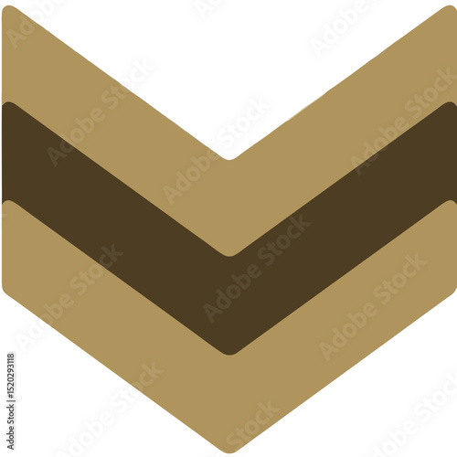 Military Chevron Rank Insignia in Brown and Tan