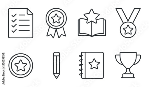 Customer appreciation silhouette icons set – gratitude, reward and loyalty symbols