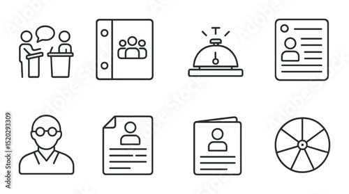 Cross cultural dialogue line icons set – communication, diversity, global exchange