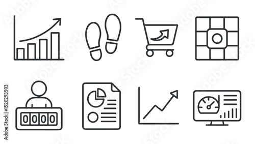 Customer support linear icons set – outline, assistance and service symbols
