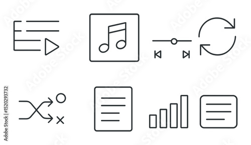 Display settings outline icons set – silhouette, screen adjustment and control symbols