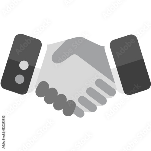 Stylized Handshake Icon Representing Agreement and Partnership