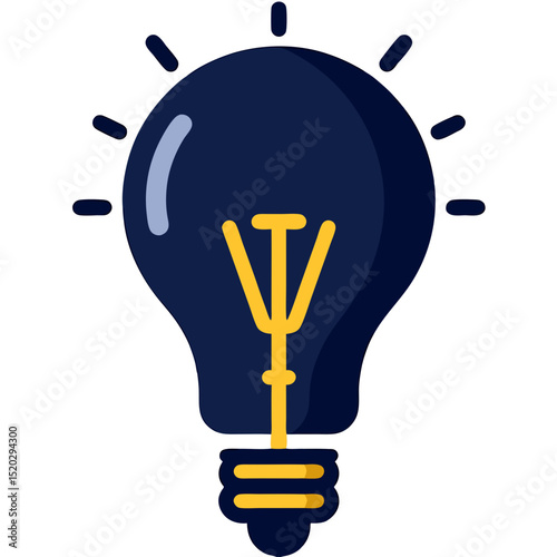 Stylized Light Bulb Icon with Red and Blue Color Scheme