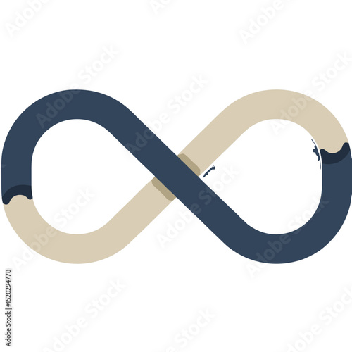 Twotoned Infinity Symbol Blue and Beige Intertwined Loop