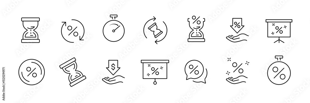 Fototapeta premium Time management and discount concepts for marketing and design projects