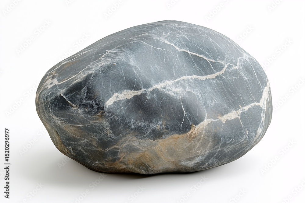 Obraz premium Shiny Oval Gray Stone Texture - Natural Geology and Landscaping Resource