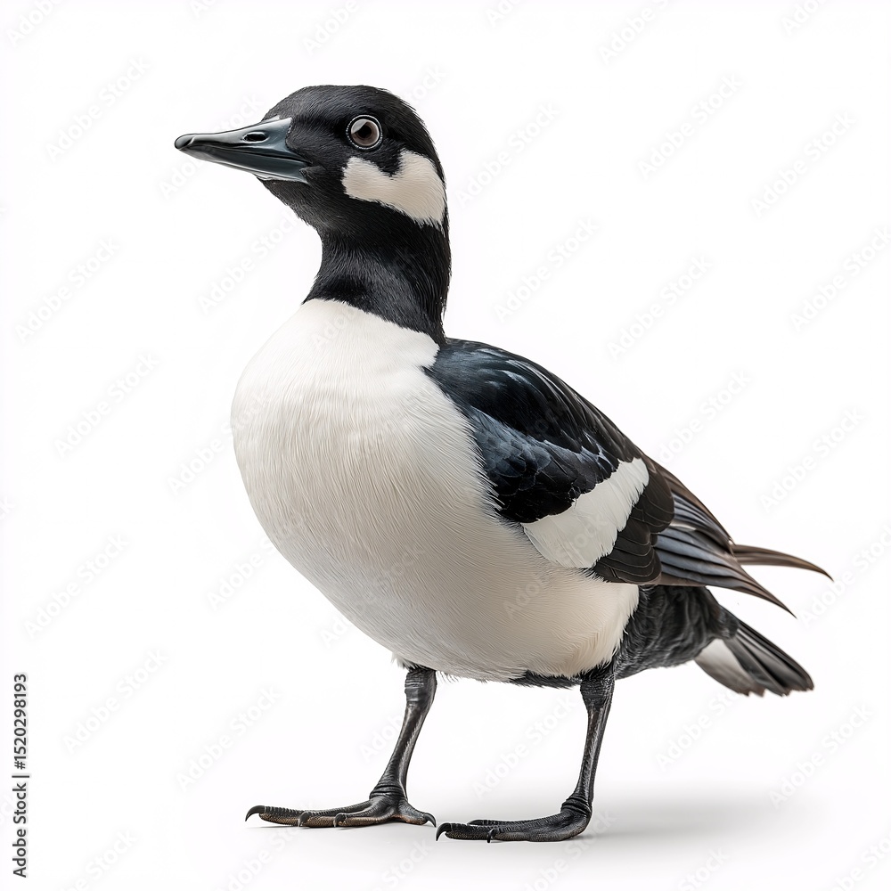 Fototapeta premium Common Eider. The Sea Duck with Penguin-like Features and Colorful Plumage in its Natural Shoreline Habitat - A Favorite among Birdwatchers and Photography Enthusiasts