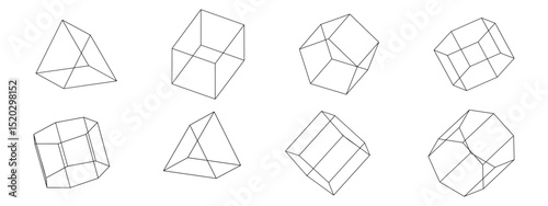three dimensional geometric Shapes isolated