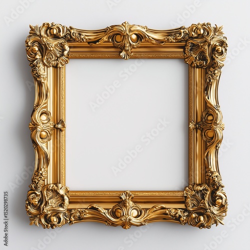 Vintage Gold Ornate Photo Frame for Elegant Wall Decor and Interior Design