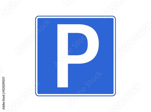 Blue parking sign icon isolated on a white background 