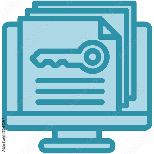 Access Log dual tone blue color, mini illustration icon. use for modern concept, print, UI, UX kit, web and app development. Vector related to account management, ecommerce, banking and finance.