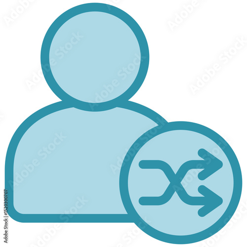 Change Role dual tone blue color, mini illustration icon. use for modern concept, print, UI, UX kit, web and app development. Vector related to account management, ecommerce, banking and finance.