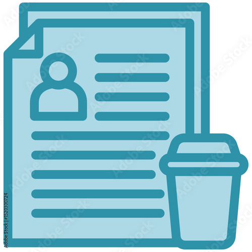 Clear Data dual tone blue color, mini illustration icon. use for modern concept, print, UI, UX kit, web and app development. Vector related to account management, ecommerce, banking and finance.