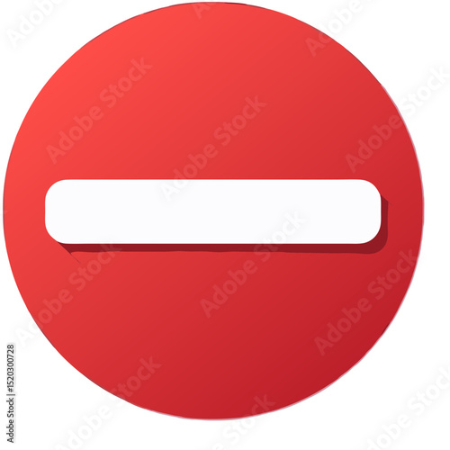 Red prohibition sign with a horizontal line inside a circle