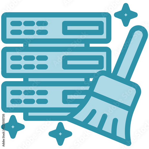 Clear Data dual tone blue color, mini illustration icon. use for modern concept, print, UI, UX kit, web and app development. Vector related to account management, ecommerce, banking and finance.