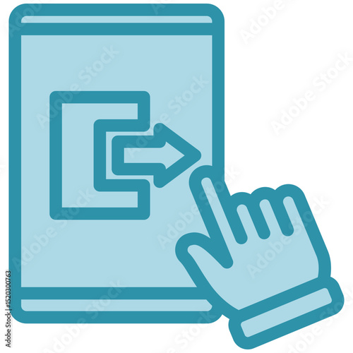 Close Session dual tone blue color, mini illustration icon. use for modern concept, print, UI, UX kit, web and app development. Vector related to account management, ecommerce, banking and finance.