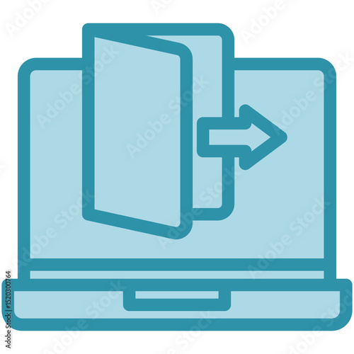 Close Session dual tone blue color, mini illustration icon. use for modern concept, print, UI, UX kit, web and app development. Vector related to account management, ecommerce, banking and finance.