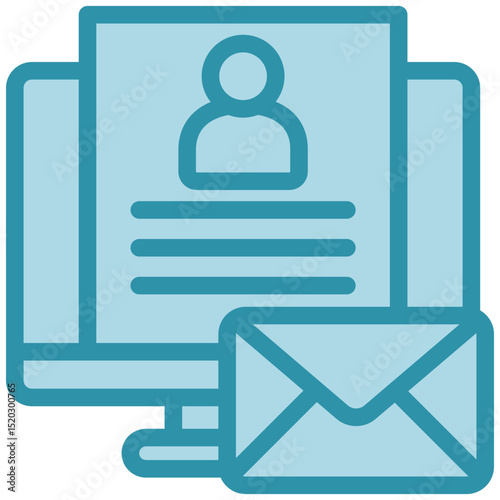 Contact Info dual tone blue color, mini illustration icon. use for modern concept, print, UI, UX kit, web and app development. Vector related to account management, ecommerce, banking and finance.