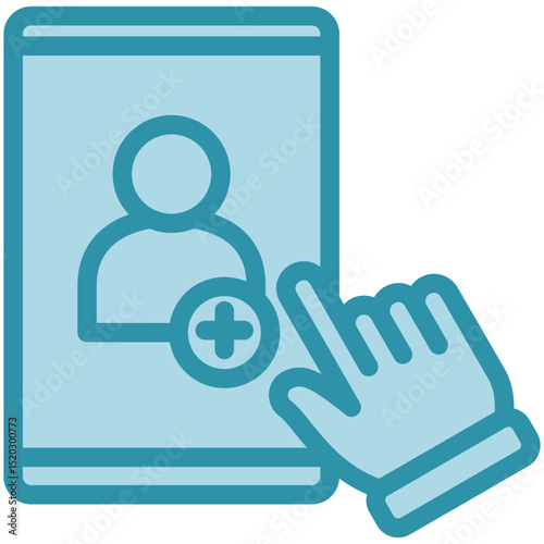 Create User dual tone blue color, mini illustration icon. use for modern concept, print, UI, UX kit, web and app development. Vector related to account management, ecommerce, banking and finance.
