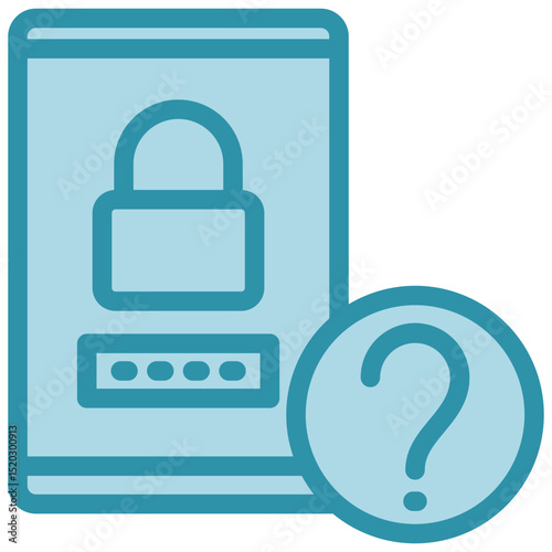 Forgot Password dual tone blue color, mini illustration icon. use for modern concept, print, UI, UX kit, web and app development. Vector related to account management, ecommerce, banking and finance.