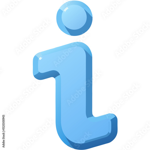 Stylized Information Icon with Blue Gradient and Shadow Effect